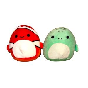 Squishmallow mini turtle and clown fish